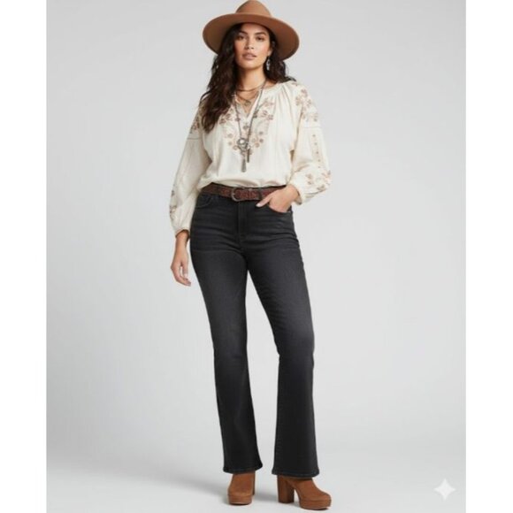 We The Free Black Flare Jeans Womens Size 34 Boho Antiquewash NWT - Picture 16 of 16